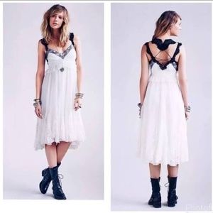 Free People High-low lace chiffon dress